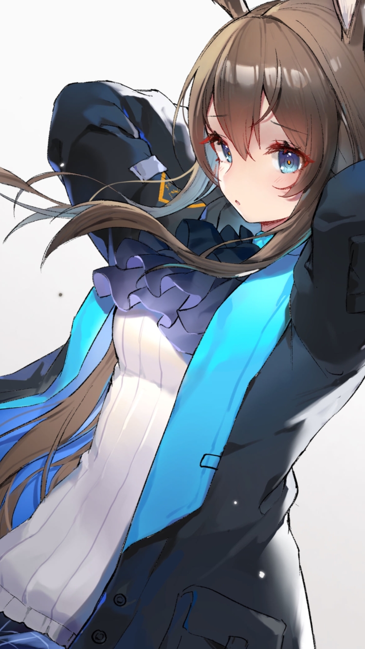 髪をかきあげる可愛いアーミヤ / 兎耳 / アークナイツの750 x 1334 / スマホ壁紙