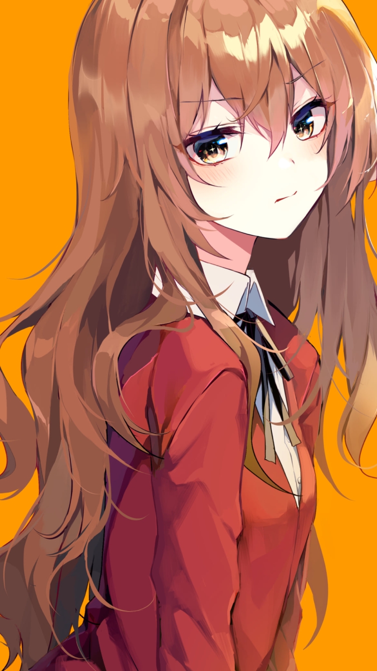 赤い制服を着た可愛い逢坂大河 / とらドラ!の750 x 1334 / スマホ壁紙