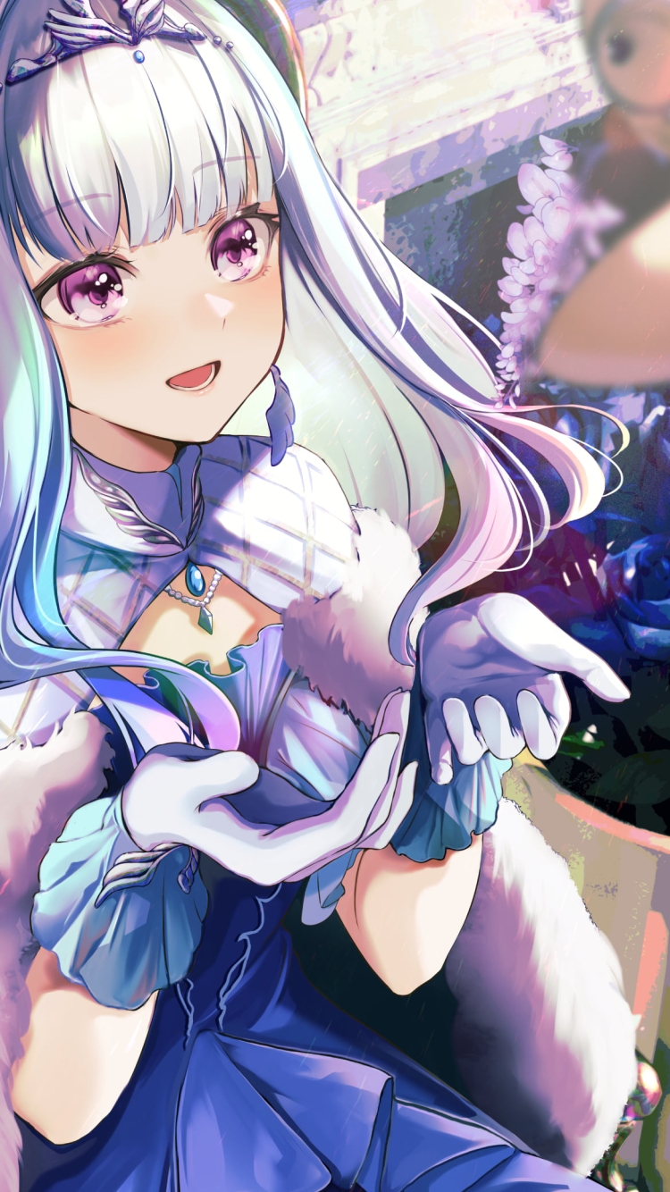 セバスチャン・ピヨードルに手をかざすリゼ・ヘルエスタ / にじさんじ / バーチャルYouTuber / Vtuberの750 x 1334 / スマホ壁紙