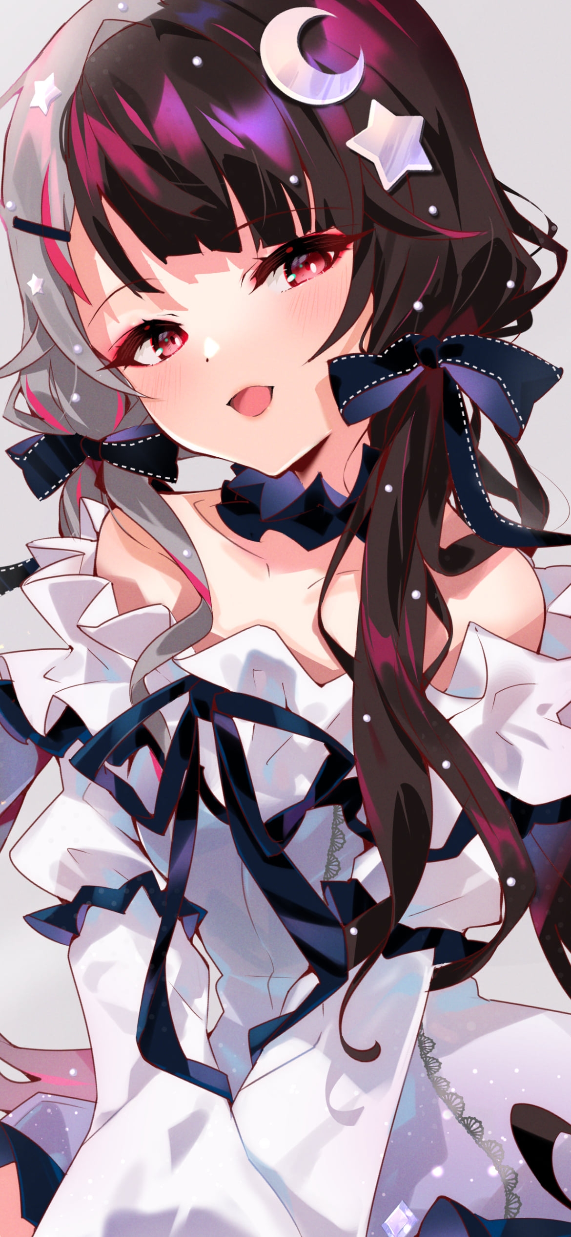 白いドレスを着た可愛い夜見れな (よるみれな)  / にじさんじ / バーチャルYouTuber / Vtuberの1170 x 2532 / スマホ壁紙