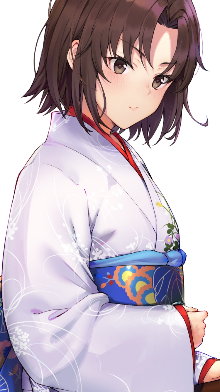 着物を着て刀に手をかける両儀式 / 兎耳 / 空の境界 / fate/grand orderの750 x 1334 / スマホ壁紙