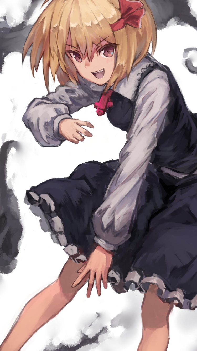 攻撃するルーミア / 東方の750 x 1334 / スマホ壁紙