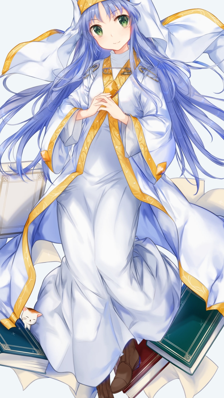 沢山の本とインデックス / とある魔術の禁書目録の750 x 1334 / スマホ壁紙