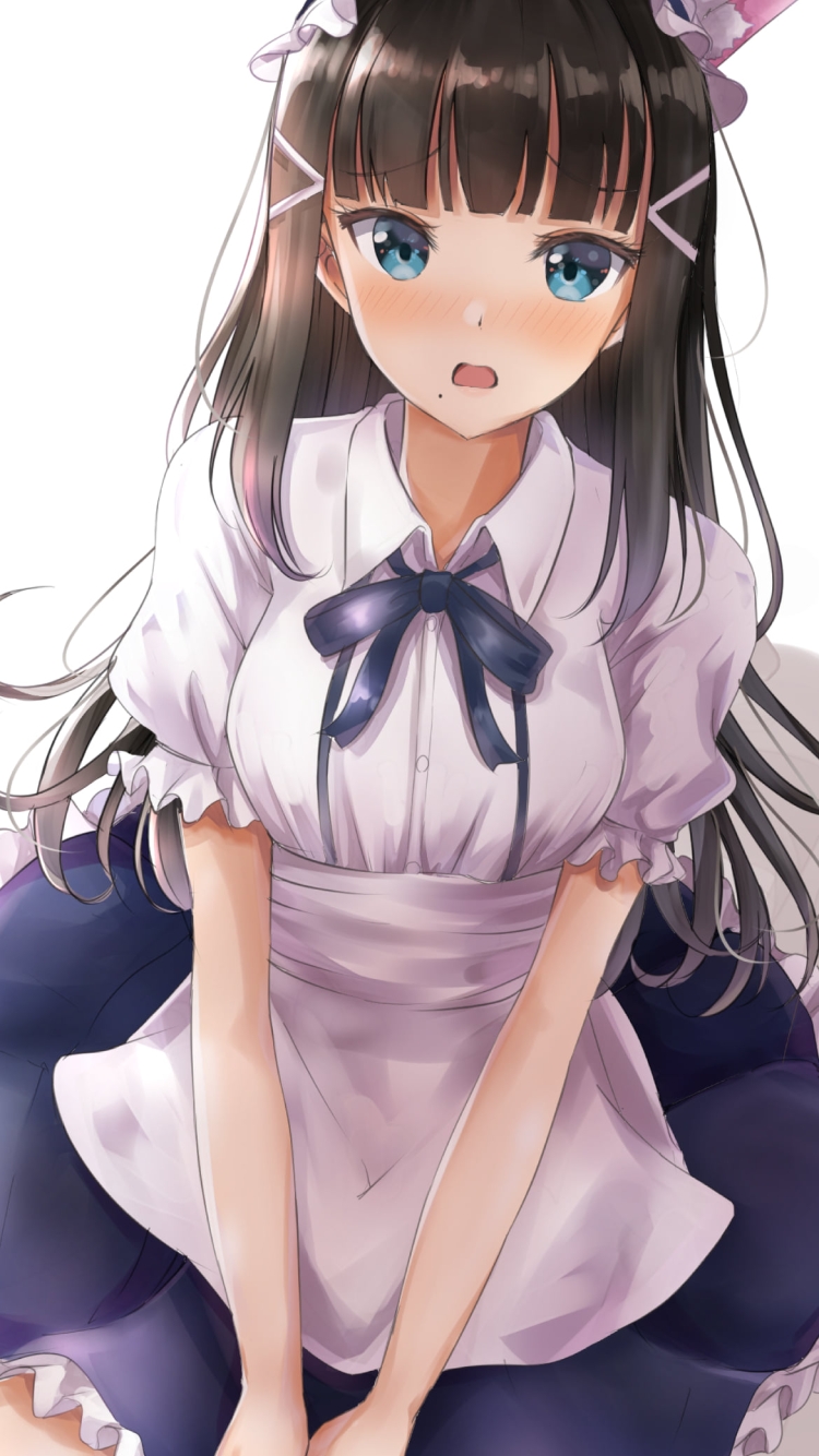 猫耳をつけたメイド姿の可愛い黒澤ダイヤ / ラブライブ!サンシャイン!!の750 x 1334 / スマホ壁紙