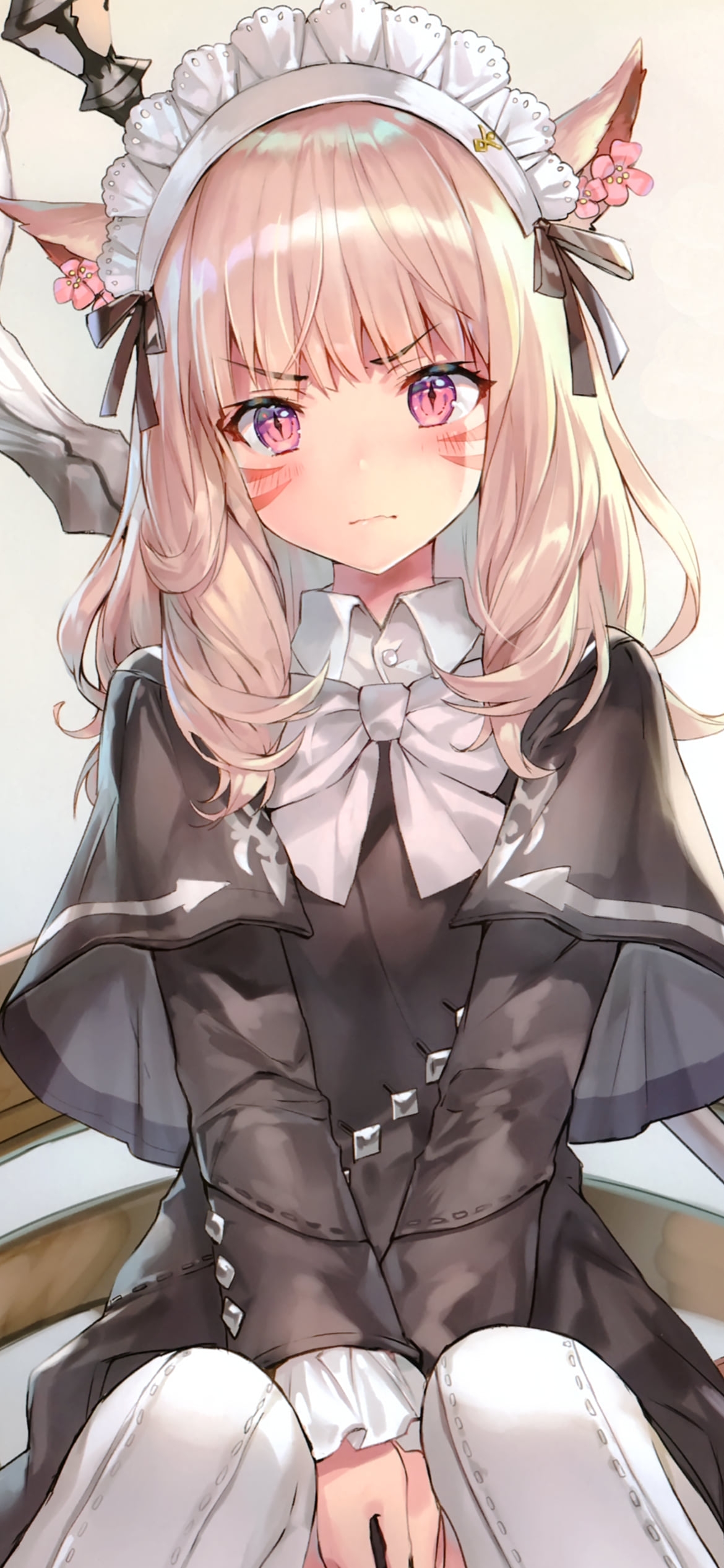 プンスカ怒ってるミコッテ / ファイナルファンタジー14の1170 x 2532 / スマホ壁紙