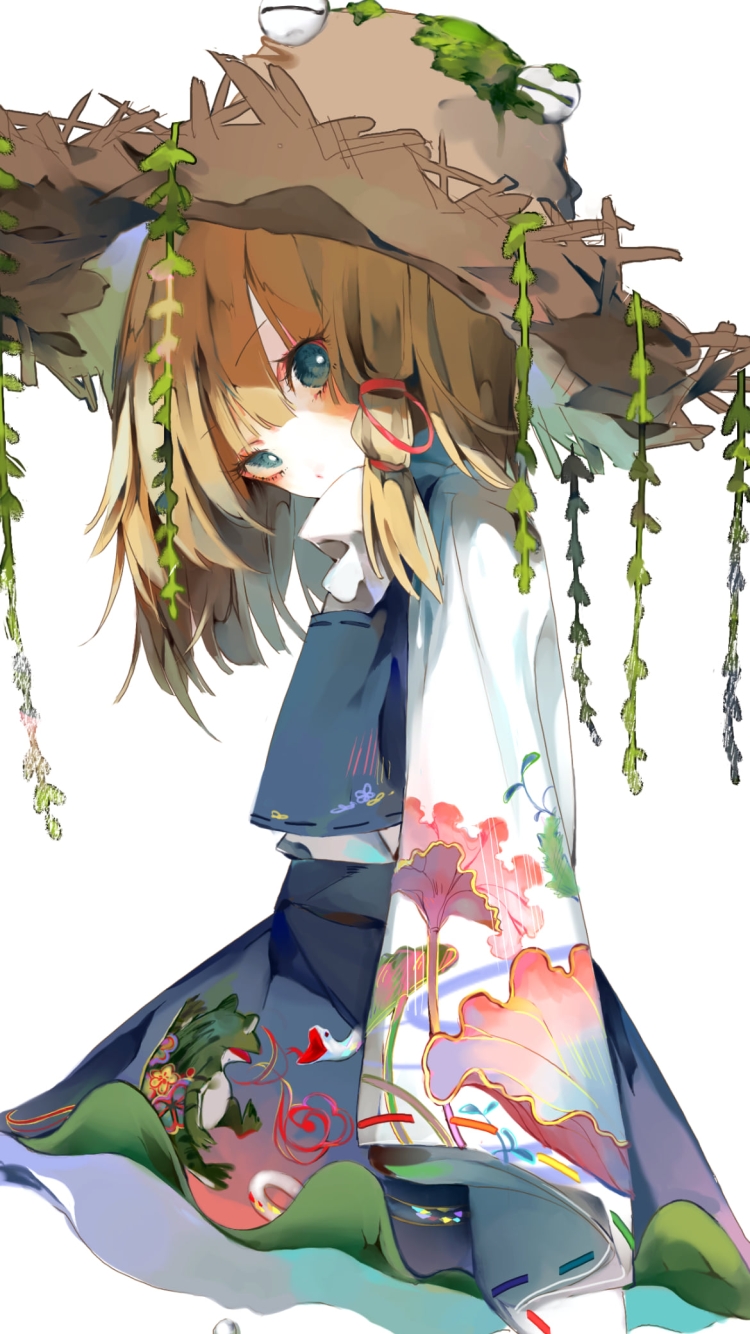 こちらを見る洩矢諏訪子(もりや すわこ) / 東方の750 x 1334 / スマホ壁紙