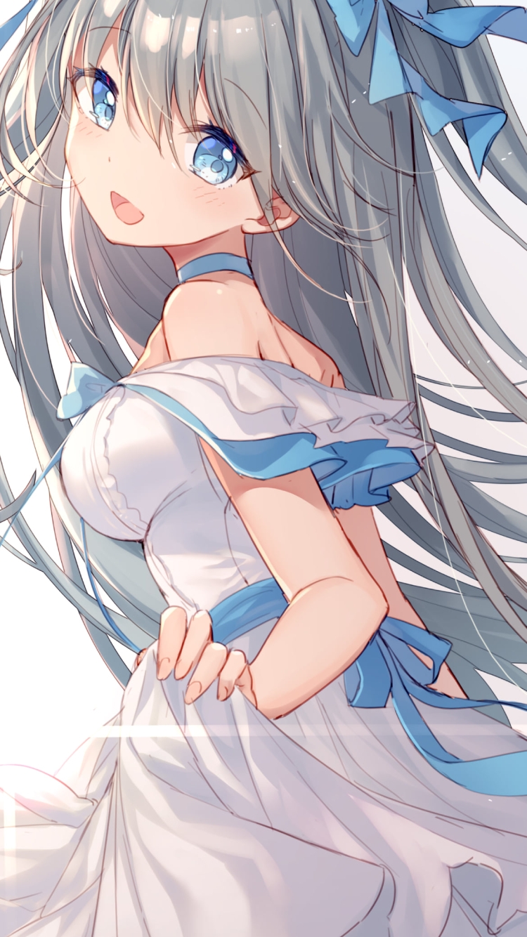 スカートの裾を持つ可愛いハムマン / シムス級駆逐艦 / 戦艦少女の750 x 1334 / スマホ壁紙