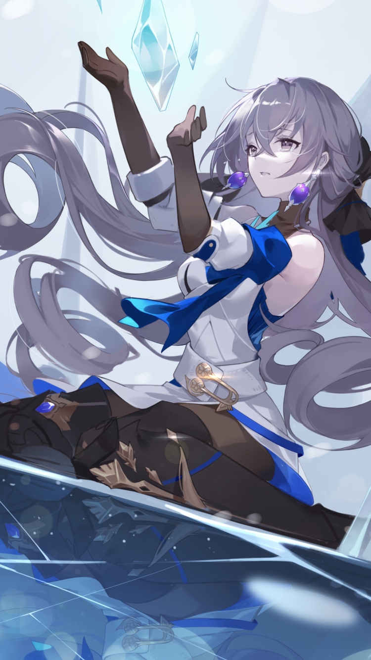 氷の上に座るブローニャ・ランド / 崩壊:スターレイルの750 x 1334 / スマホ壁紙
