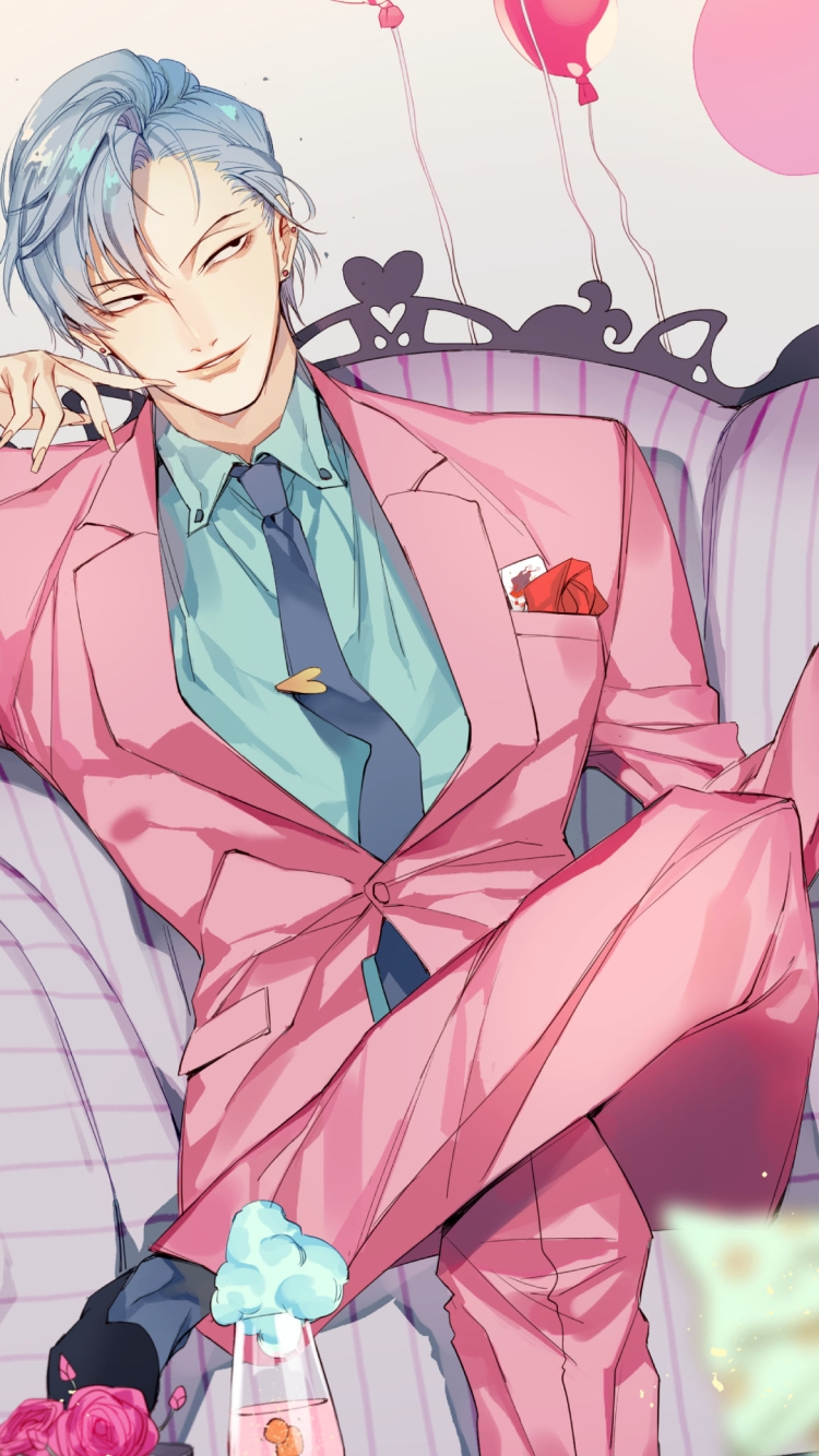 ピンクのスーツを着たヒソカ / 正装 / ハンターハンターの750 x 1334 / スマホ壁紙