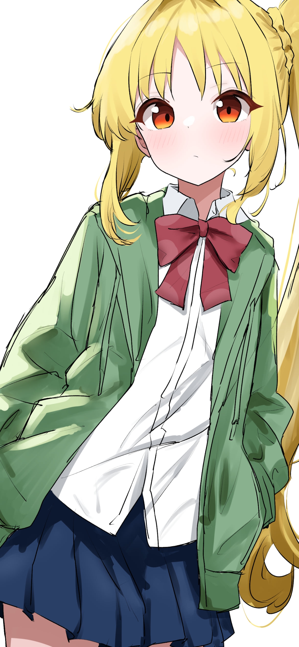 緑のジャンパーに手をつっこむ可愛い伊地知虹夏 / ぼっち・ざ・ろっく!の1170 x 2532 / スマホ壁紙