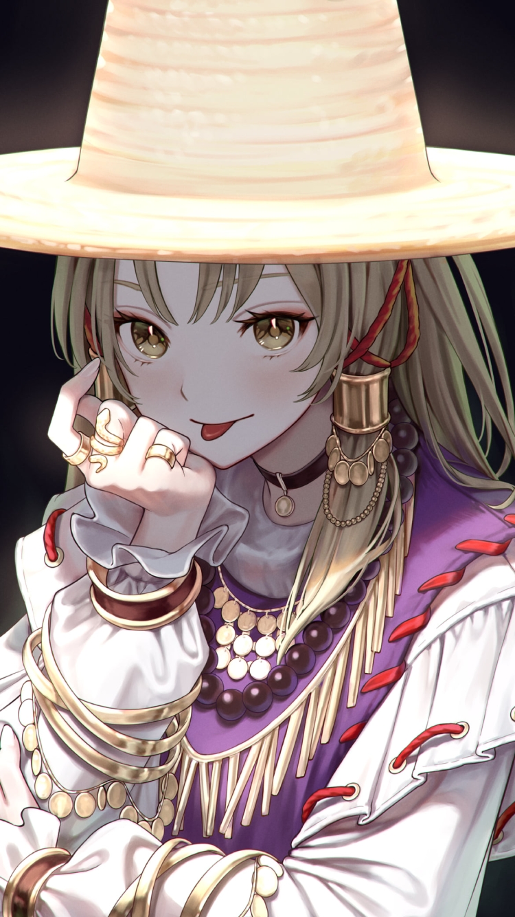 舌を出す洩矢諏訪子 (もりやすわこ) / 東方の750 x 1334 / スマホ壁紙