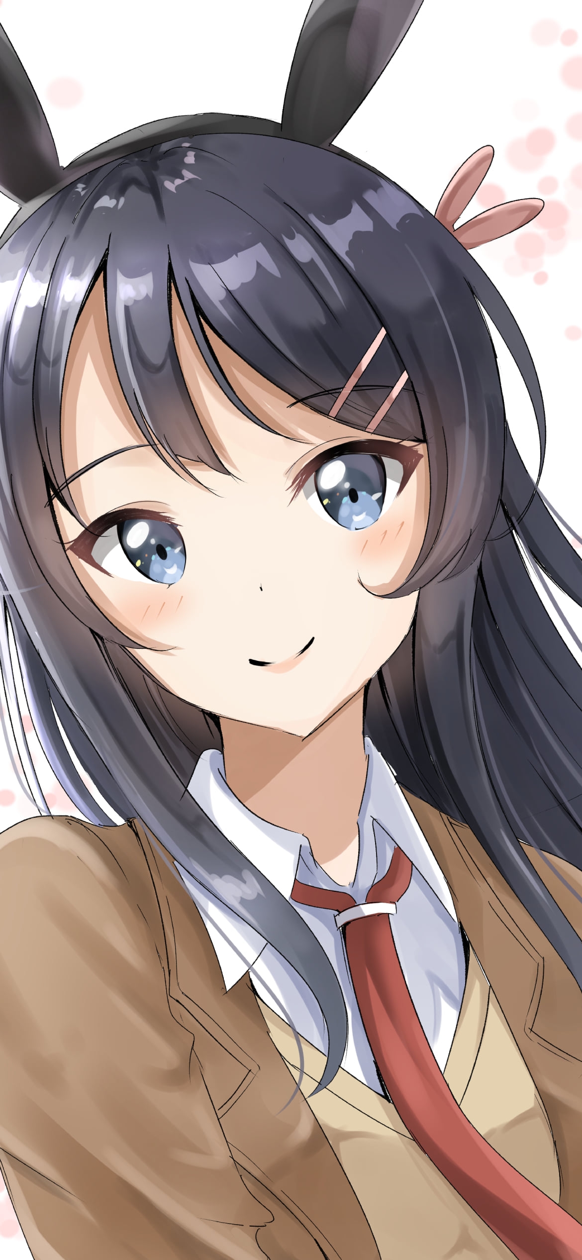 制服姿の可愛い桜島麻衣 / 赤いネクタイ / 青春ブタ野郎はバニーガール先輩の夢を見ないの1170 x 2532 / スマホ壁紙
