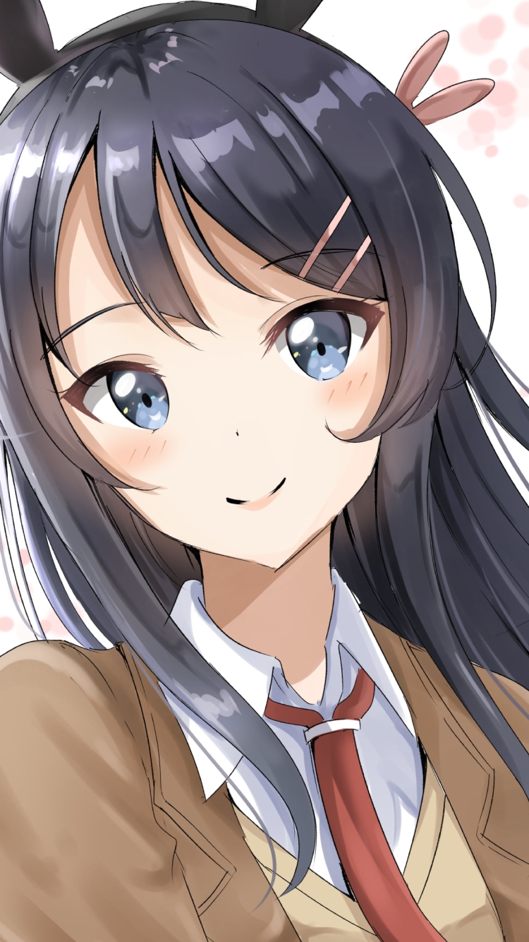 制服姿の可愛い桜島麻衣 / 赤いネクタイ / 青春ブタ野郎はバニーガール先輩の夢を見ないの750 x 1334 / スマホ壁紙