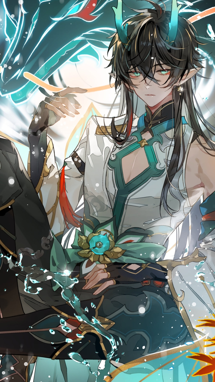 こちらを見つめる丹恒（たんこう） / 飲月 / 崩壊:スターレイルの750 x 1334 / スマホ壁紙