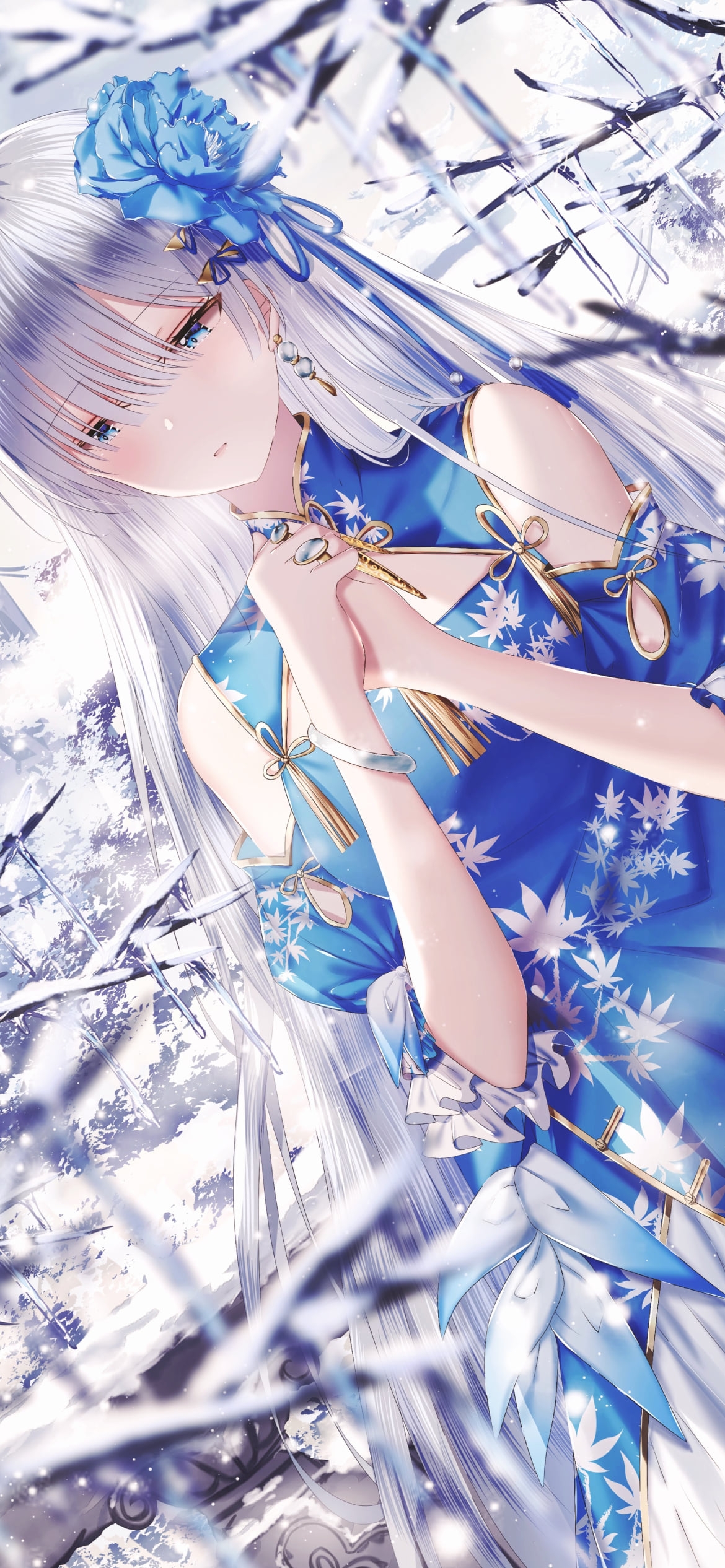 両手をあわせて物思いにふける綺麗なアナスタシア / Fate/grand orderの1170 x 2532 / スマホ壁紙