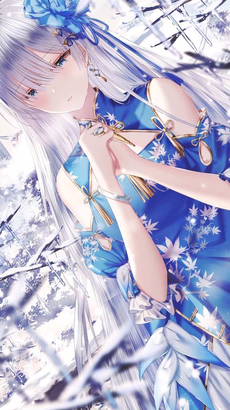 両手をあわせて物思いにふける綺麗なアナスタシア / Fate/grand orderの750 x 1334 / スマホ壁紙
