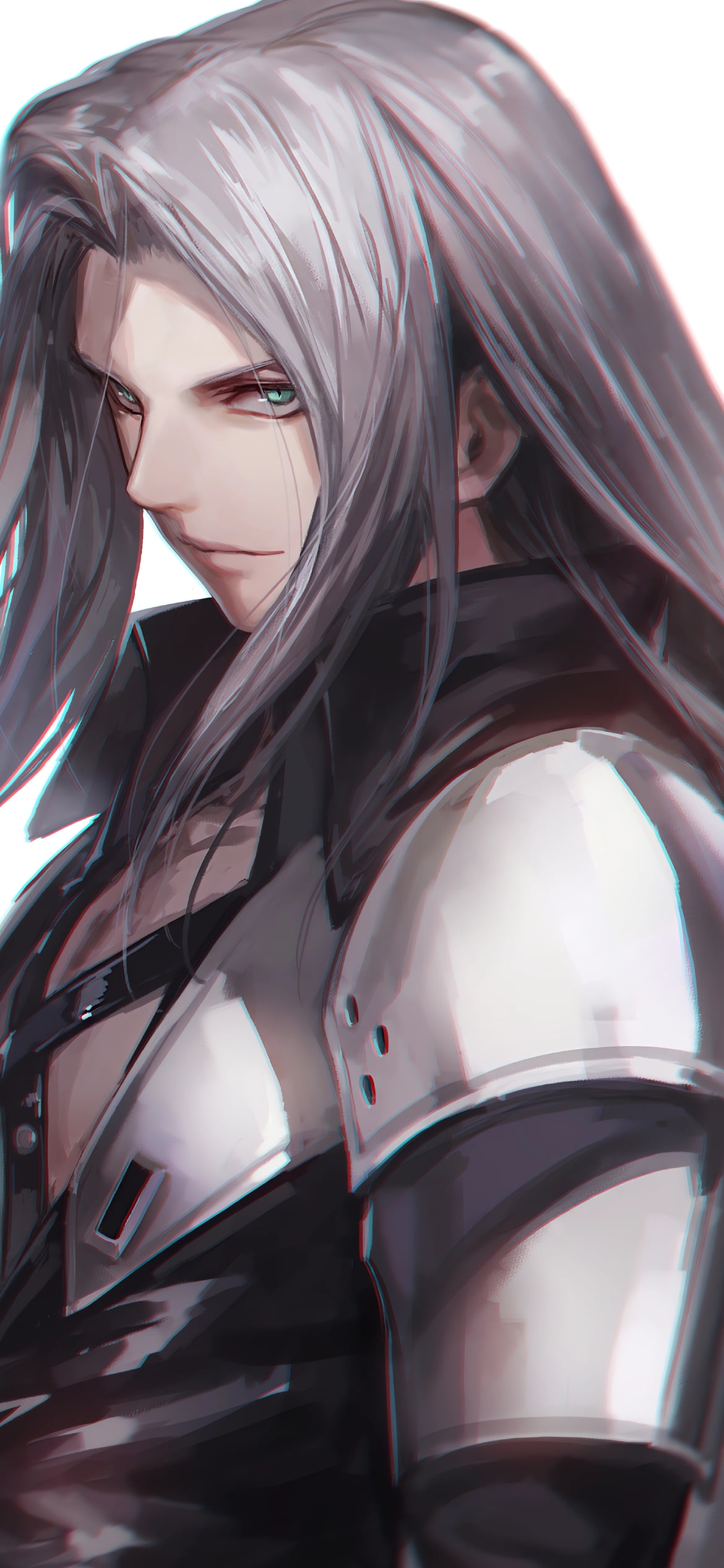 こちらを見つめるかっこいいセフィロス / ファイナルファンタジーVII アドベントチルドレンの1170 x 2532 / スマホ壁紙