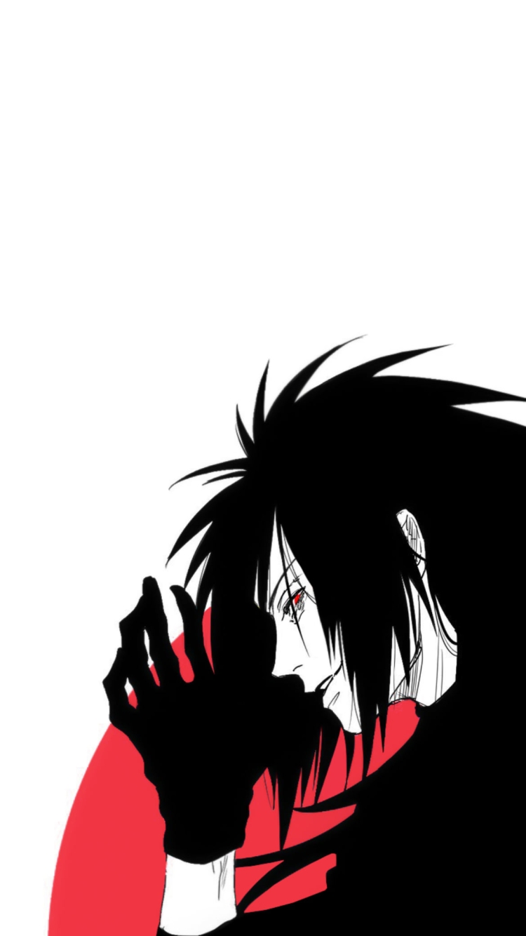 赤い月とかっこいいうちはマダラ / NARUTOの750 x 1334 / スマホ壁紙