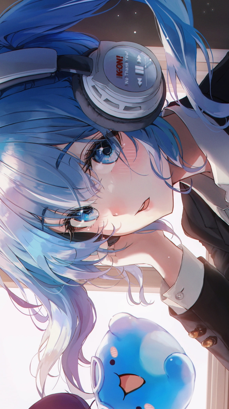ヘッドセットをつけた可愛いARAHASHI TABI / バーチャルYouTuberの750 x 1334 / スマホ壁紙