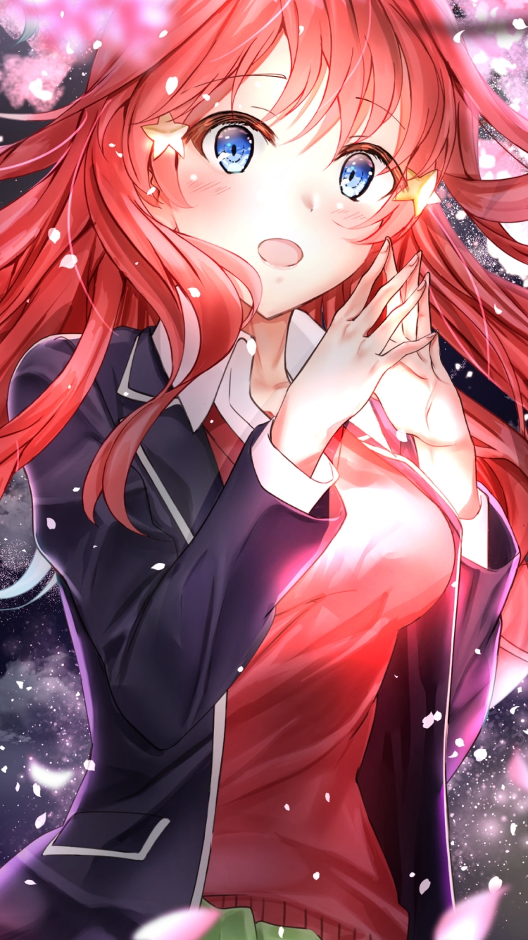 夜桜と中野五月 / 満月 / 五等分の花嫁の750 x 1334 / スマホ壁紙