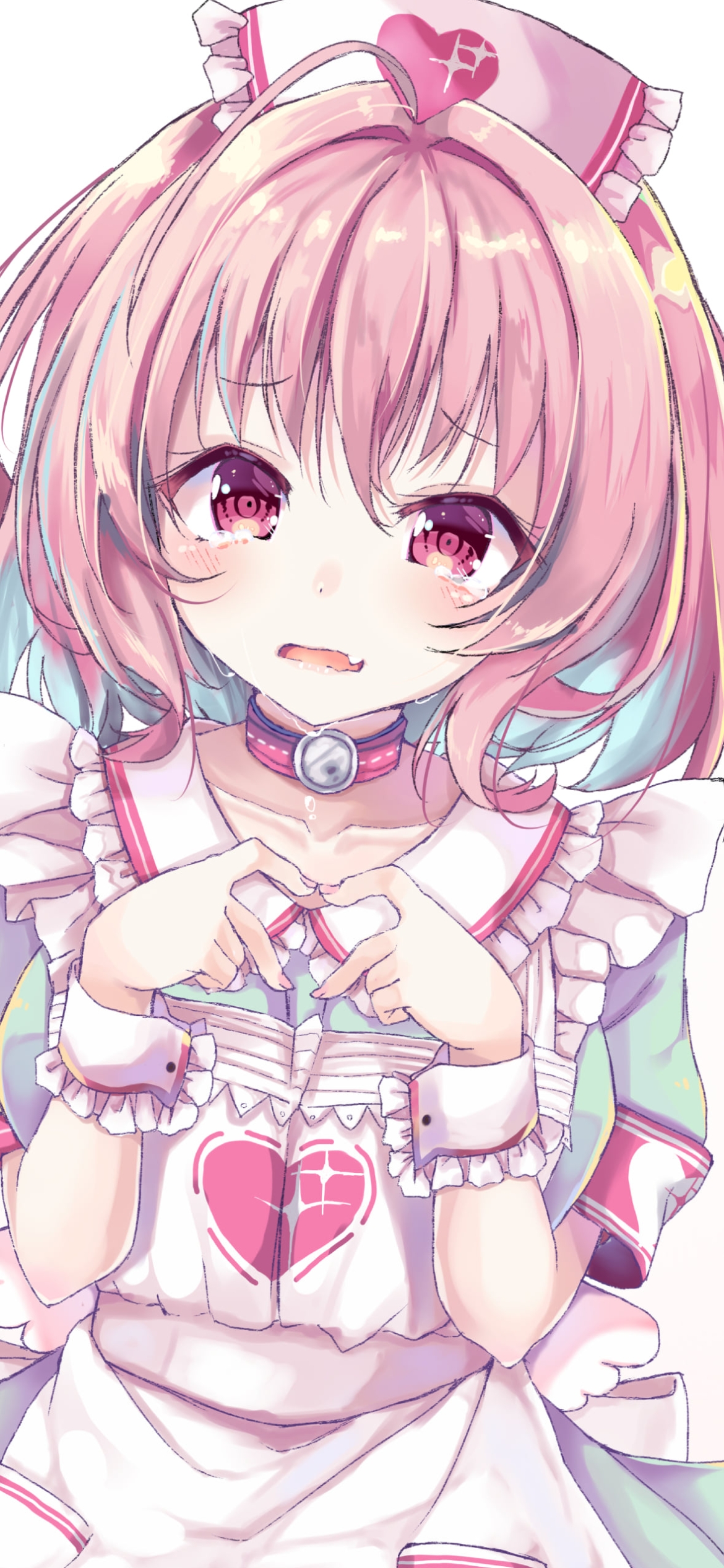 泣きながら手でハートを作る可愛い夢見りあむ / アイドルマスターシンデレラガールズの1170 x 2532 / スマホ壁紙