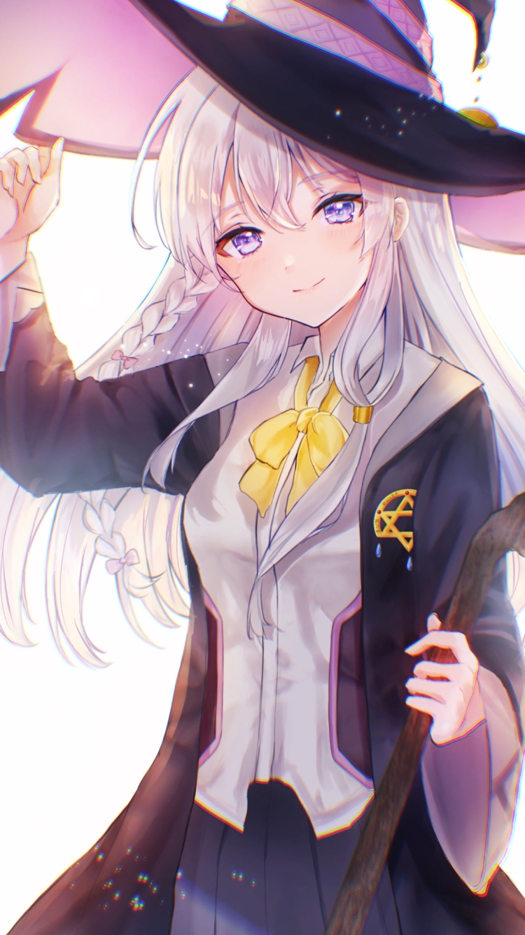 魔女の帽子に手をかけて微笑むイレイナ / 魔女の旅々の750 x 1334 / スマホ壁紙