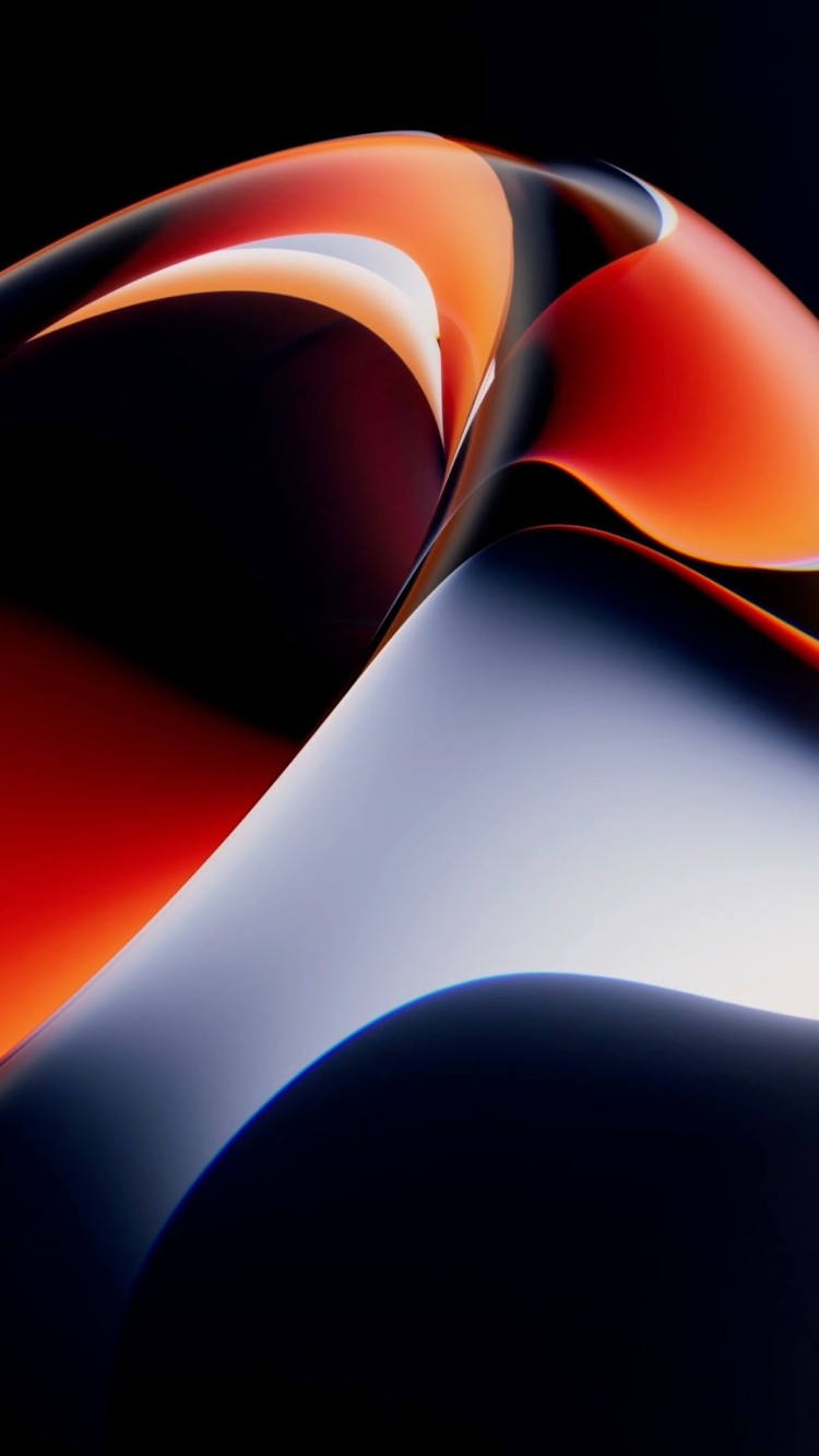オレンジと黒の楕円曲線 / iPhone 15の750 x 1334 / スマホ壁紙