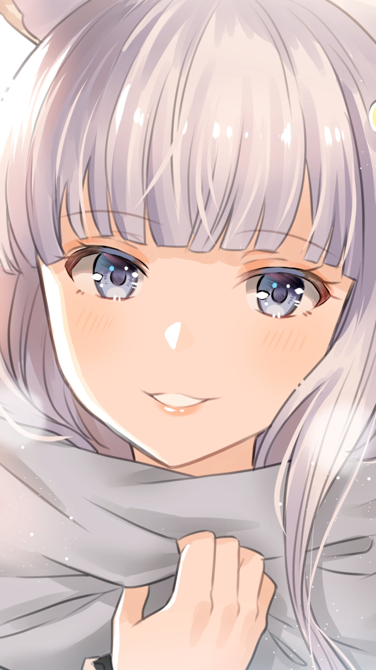 マフラーに手をかけ微笑むミュシャ / グラブル / グランブルーファンタジーの750 x 1334 / スマホ壁紙