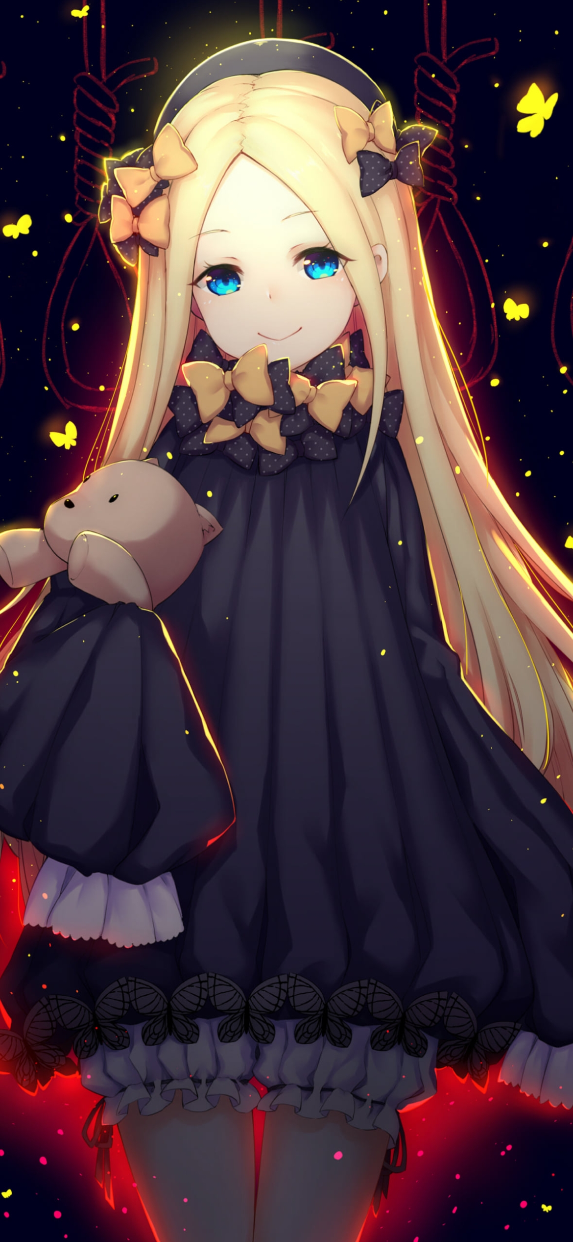 黄色い蝶とアビゲイル・ウィリアムズ / Fate/grand orderの1170 x 2532 / スマホ壁紙