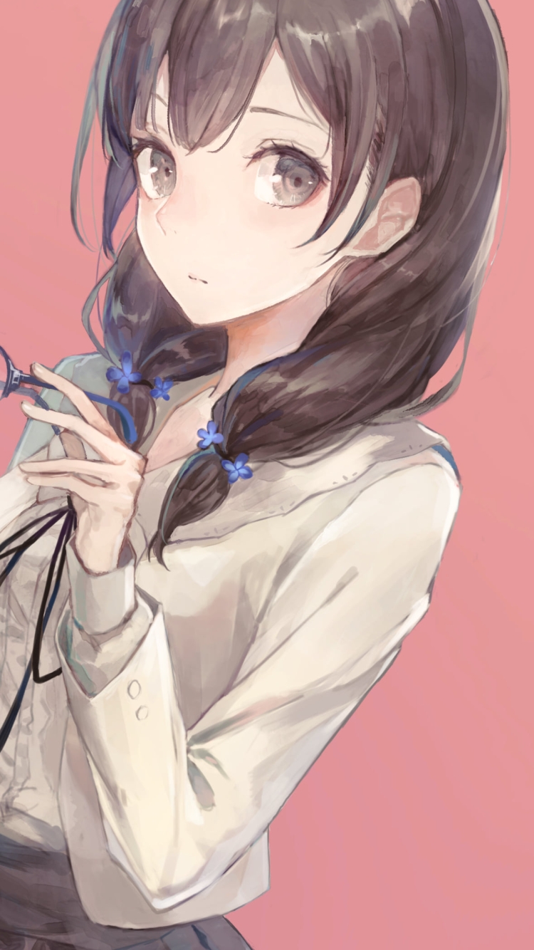 眼鏡を持つ可愛い花菱立花 / FLOWERSの750 x 1334 / スマホ壁紙