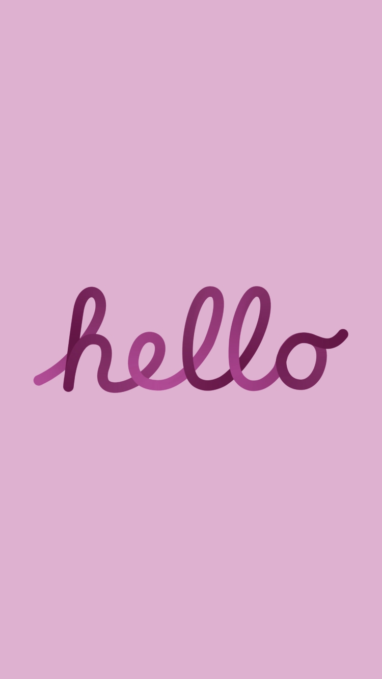 hello / Apple / ピンクの750 x 1334 / スマホ壁紙