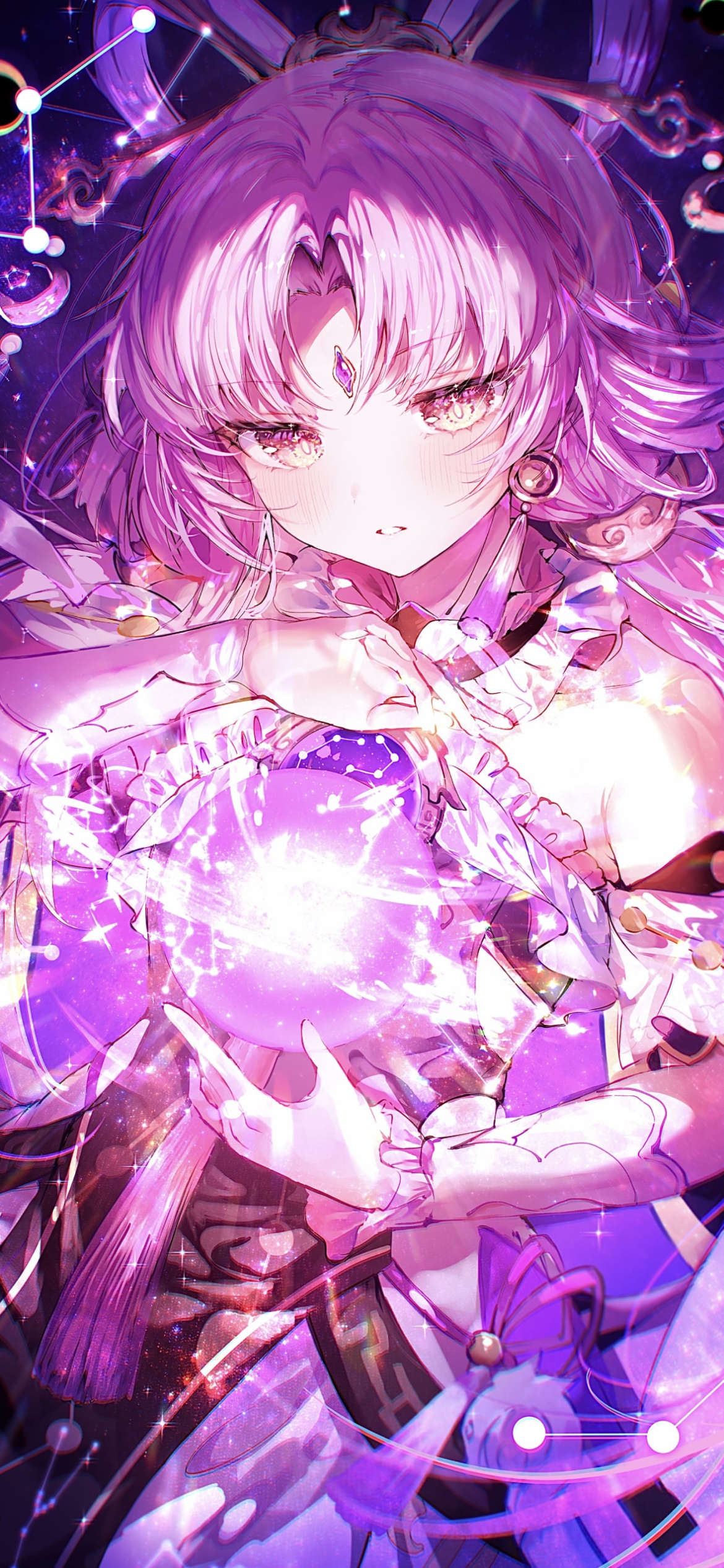 両手で魔法を詠唱するかっこいい符玄 / 崩壊:スターレイルの1170 x 2532 / スマホ壁紙