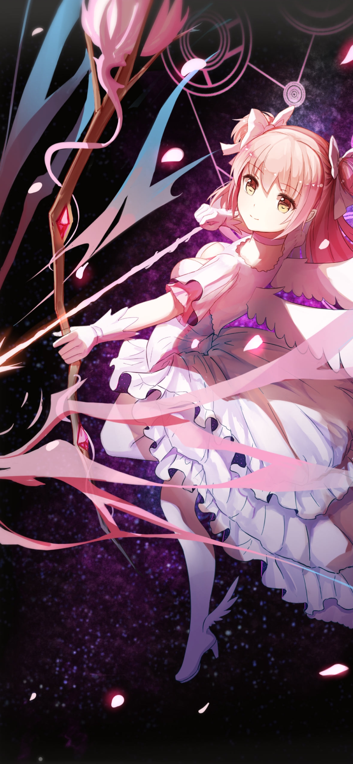 弓を射る可愛い鹿目まどか / アルティメットまどか / 魔法少女まどか☆マギカの1170 x 2532 / スマホ壁紙