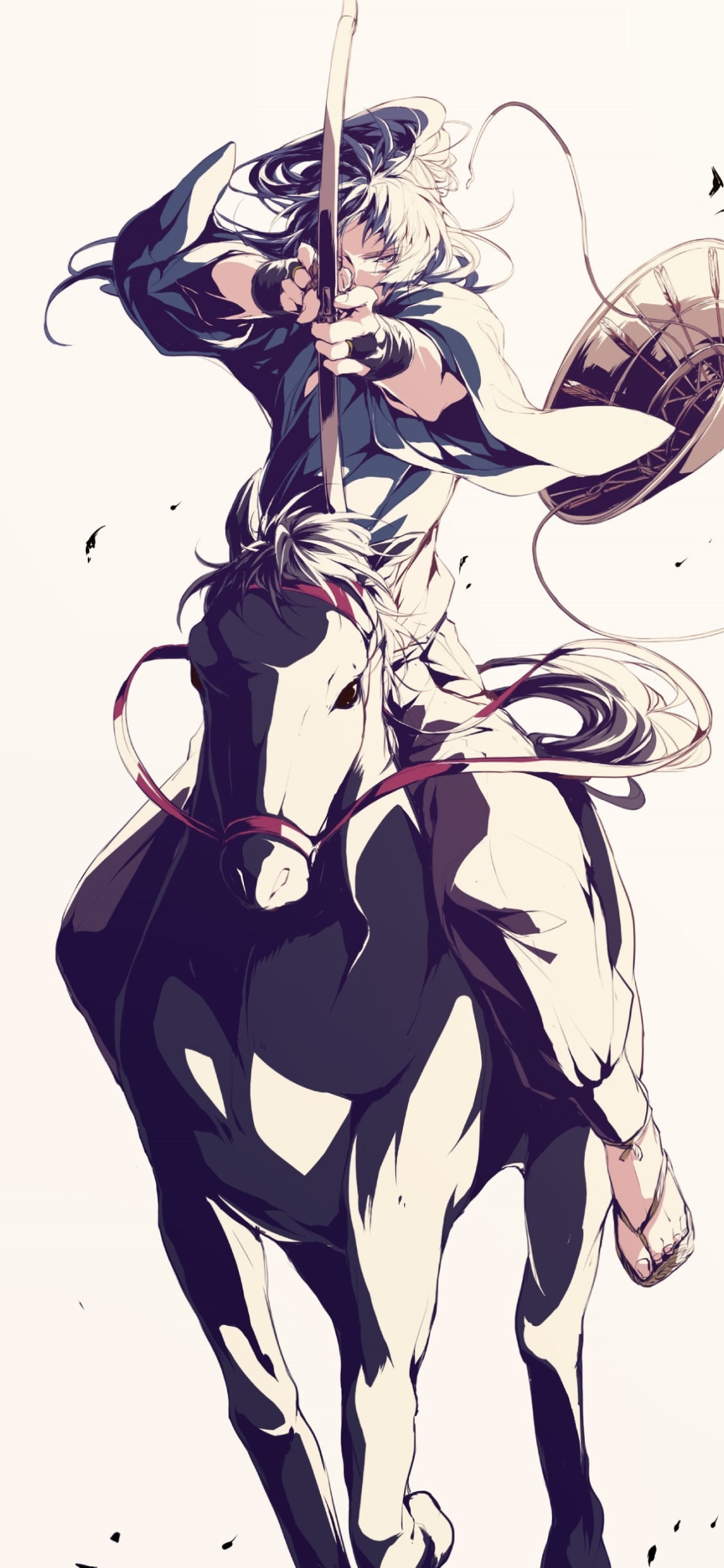 馬上から弓を射る久々知兵助(くくちへいすけ) / 忍たま乱太郎の1170 x 2532 / スマホ壁紙