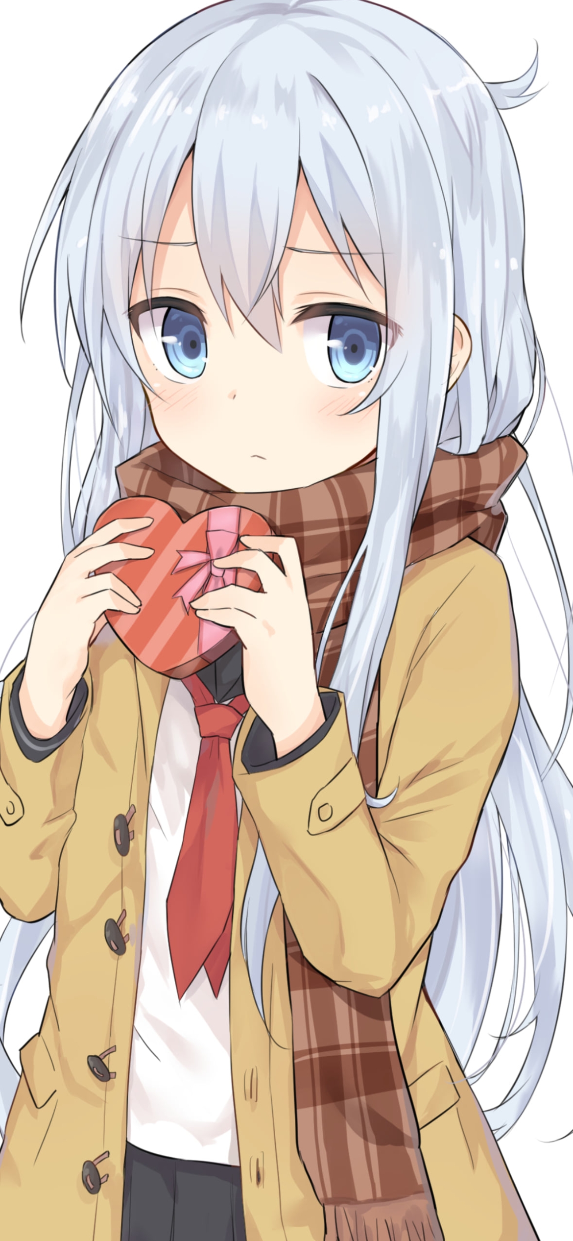 ハートのチョコレートを持つ響 / 艦隊これくしょんの1170 x 2532 / スマホ壁紙