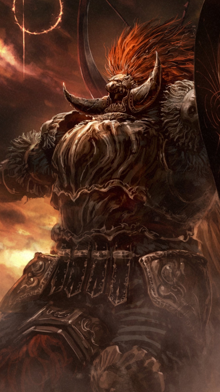 立ちはだかる星砕きのラダーン / Starscourge Radahn / エルデンリングの750 x 1334 / スマホ壁紙
