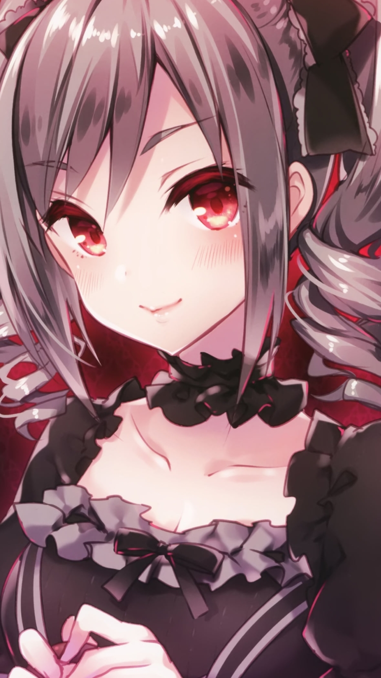 黒いドレスを着た可愛い神崎蘭子(かんざきらんこ) / アイドルマスター / アイドルマスターシンデレラガールズの750 x 1334 / スマホ壁紙