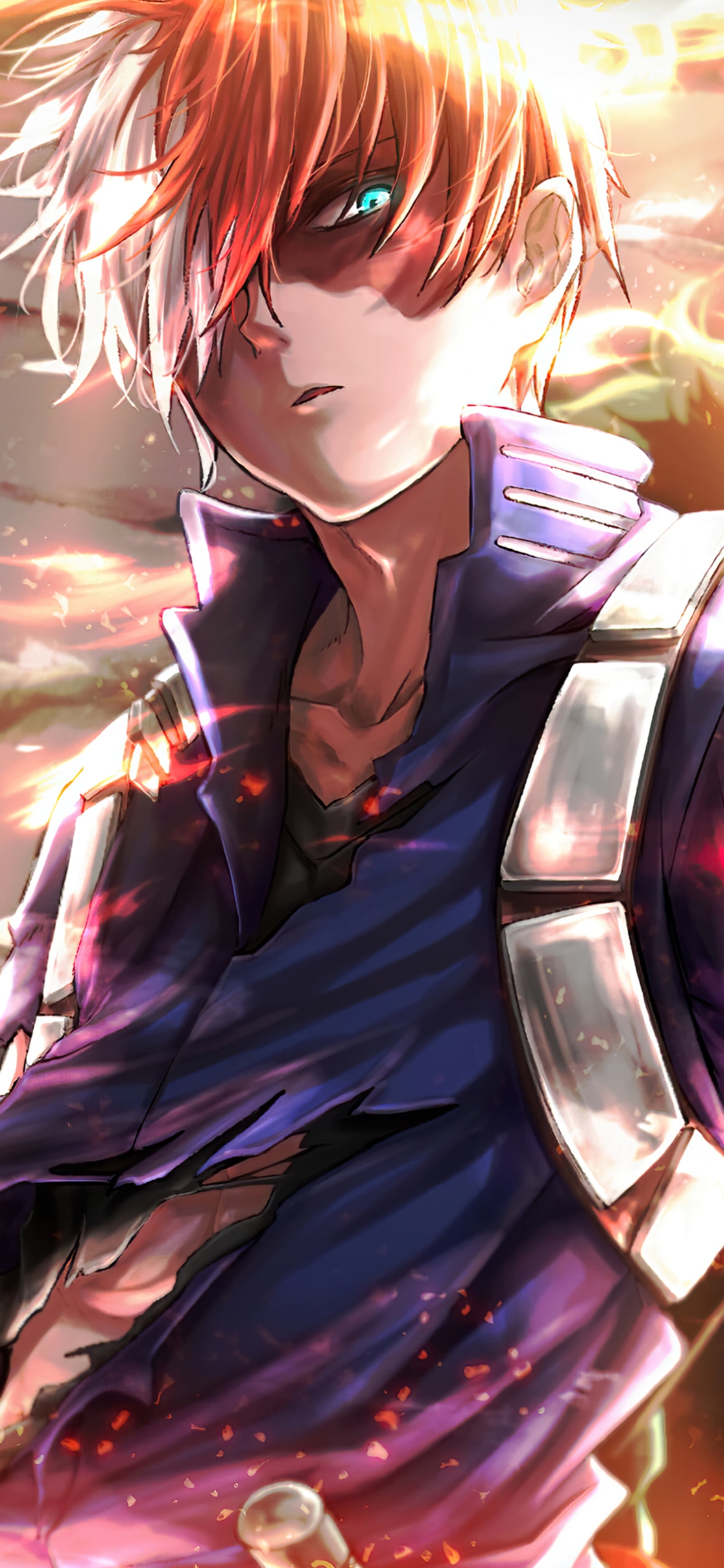 ブチ切れているかっこいい轟焦凍 / 僕のヒーローアカデミアの1170 x 2532 / スマホ壁紙