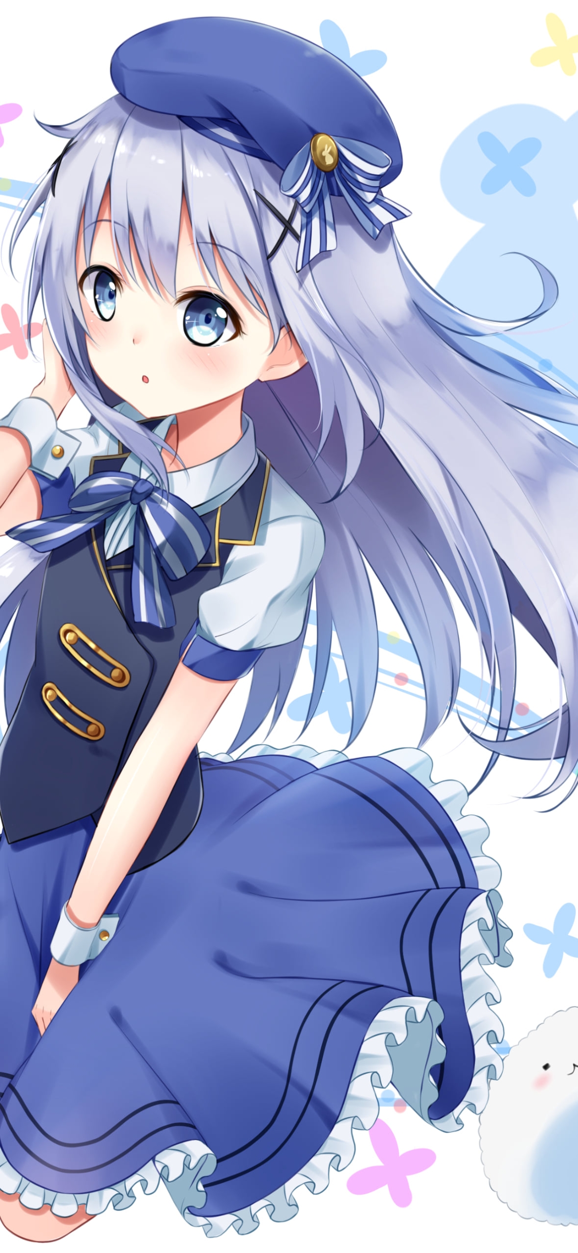 ジャンプする可愛い香風智乃 / ティッピー / ご注文はうさぎですか?の1170 x 2532 / スマホ壁紙