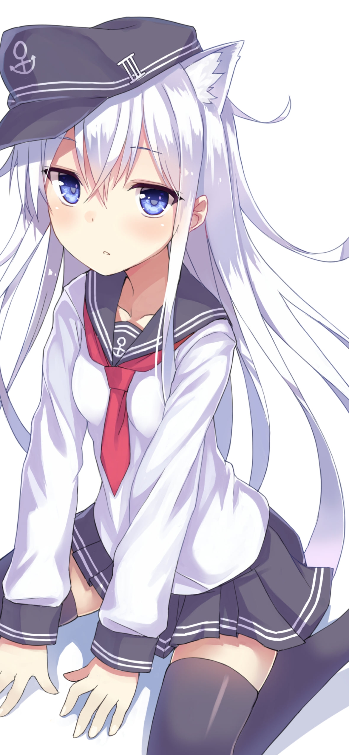 地べたに座る可愛い響 / 艦隊これくしょんの1170 x 2532 / スマホ壁紙