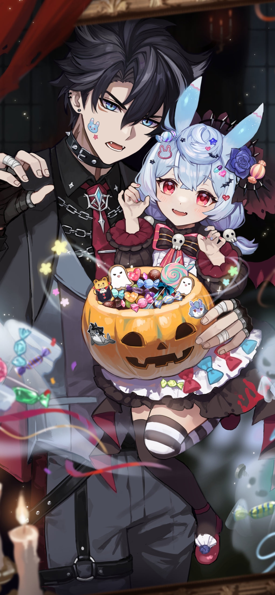 パンプキンとリオセスリとシグウィン / 原神の1170 x 2532 / スマホ壁紙