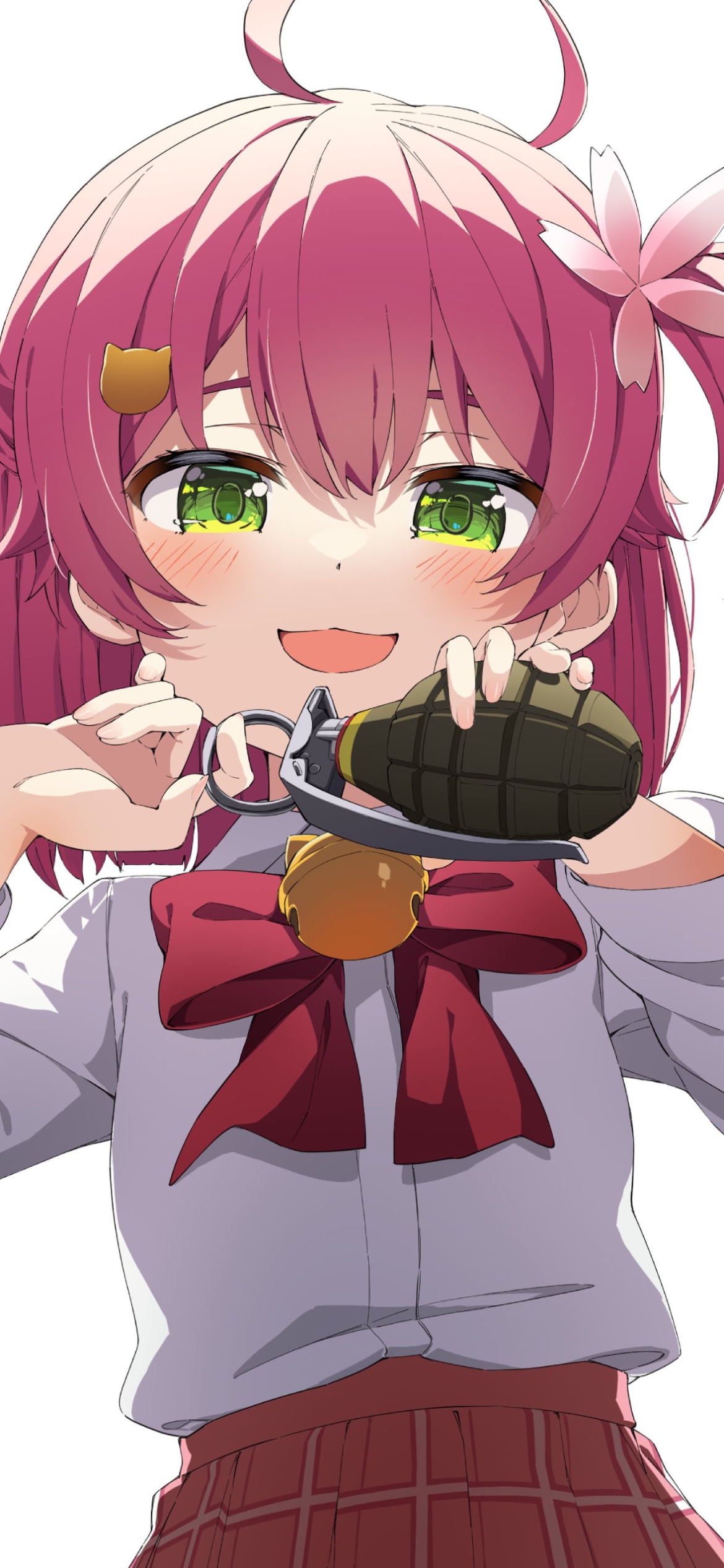 緑の瞳のさくらみこ / ショートカット / 可愛い / ホロライブ / バーチャルYouTuber / Vtuberの1170 x 2532 / スマホ壁紙