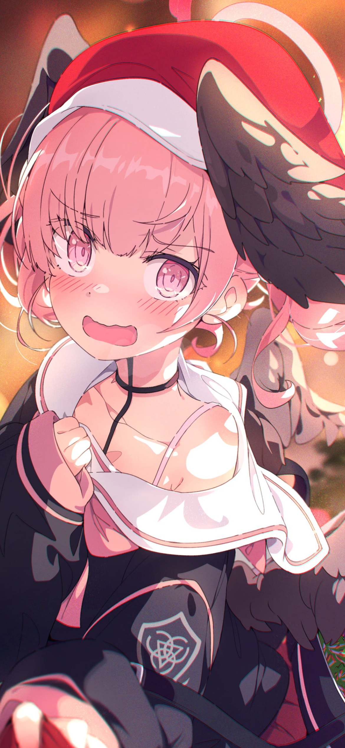 サンタコスでウルウルした可愛い下江コハル / ブルーアーカイブの1170 x 2532 / スマホ壁紙
