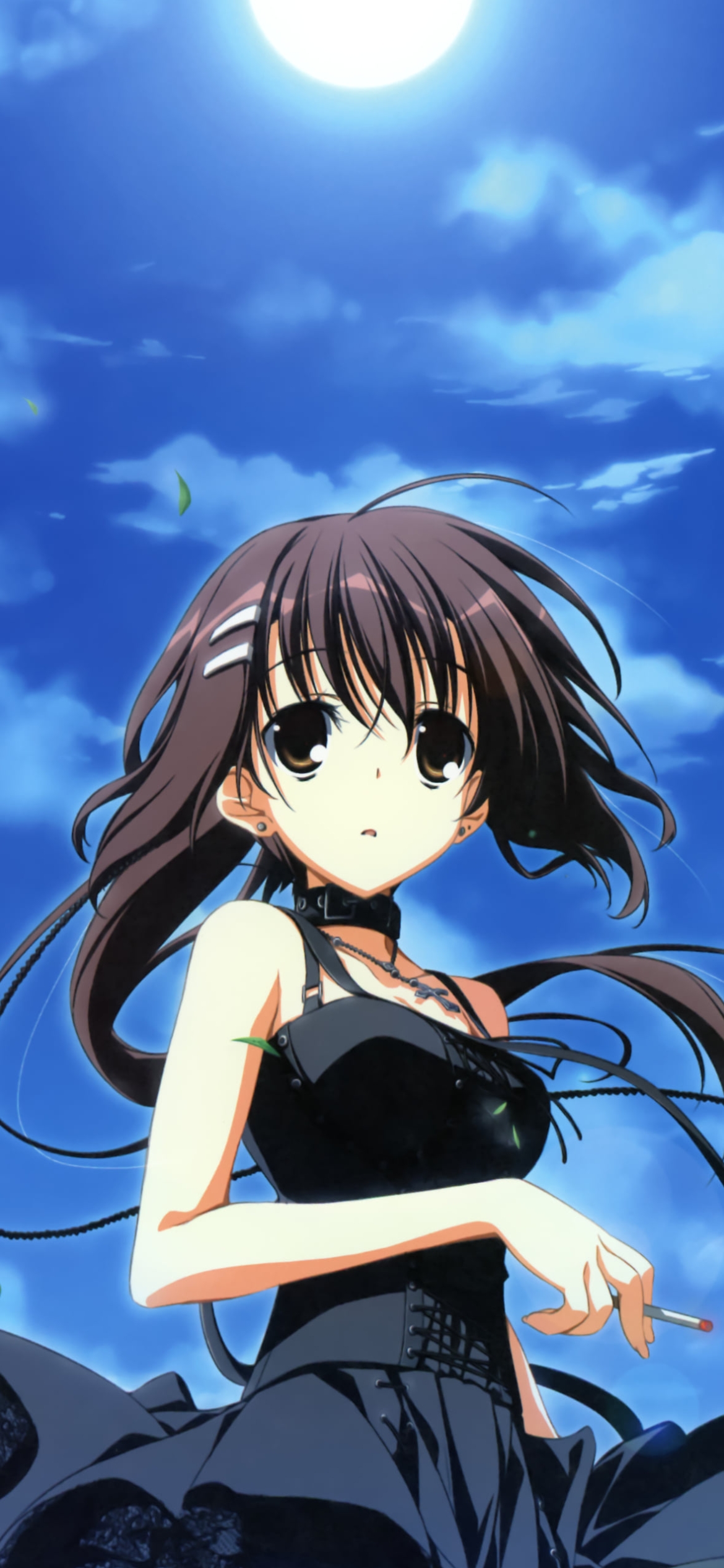 黒いドレスを着てタバコを持つ水上由岐(かわしまりの) / 素晴らしき日々~不連続存在~の1170 x 2532 / スマホ壁紙