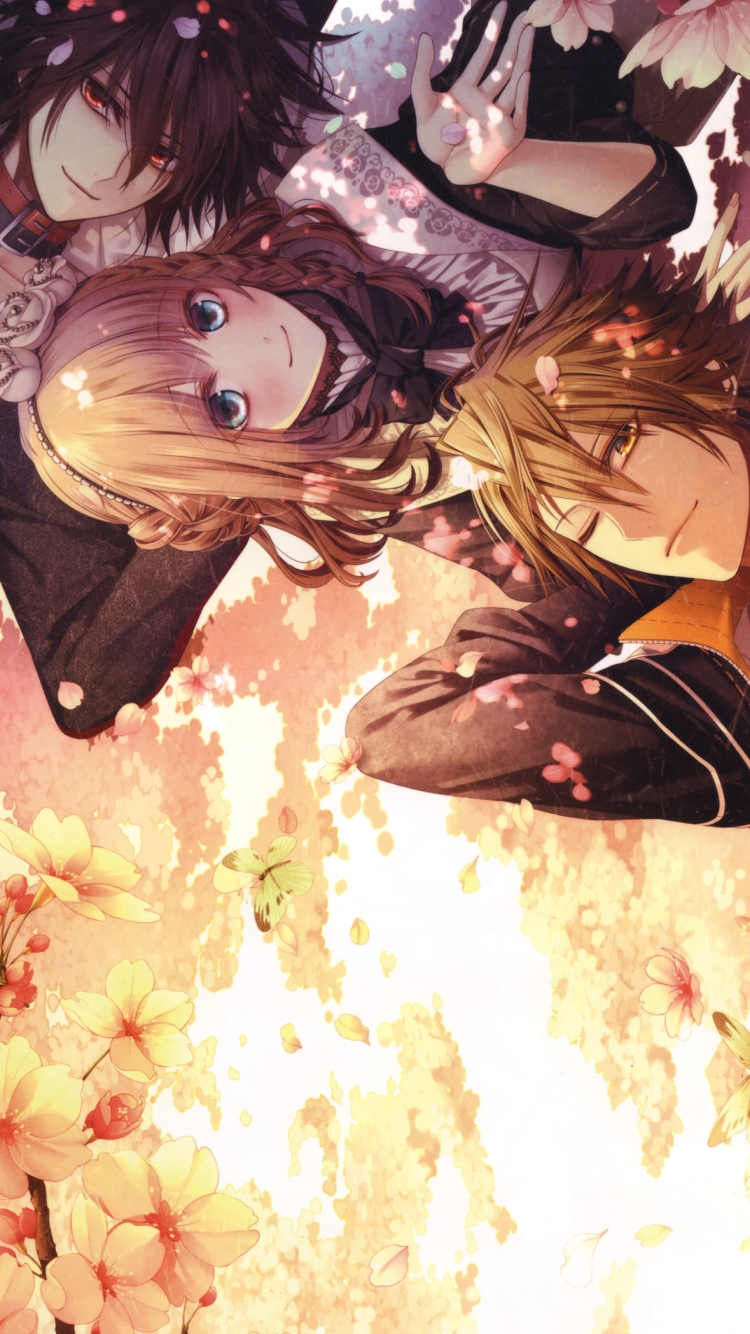 花見をする主人公とシンとトーマ / アムネシア / AMNESIA / 乙女ゲームの750 x 1334 / スマホ壁紙