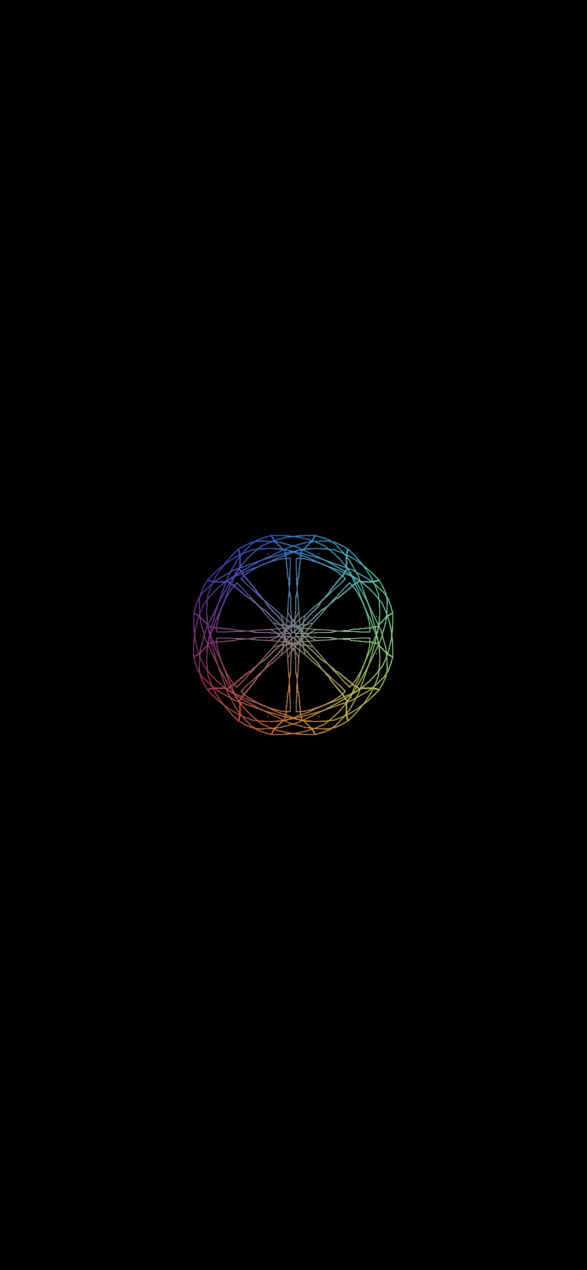 魔法陣のような壁紙 / 黒い背景の1170 x 2532 / スマホ壁紙