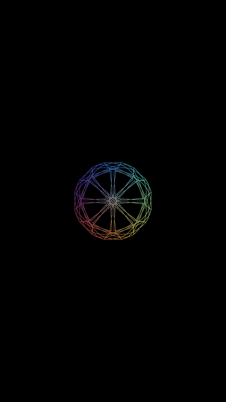 魔法陣のような壁紙 / 黒い背景の750 x 1334 / スマホ壁紙
