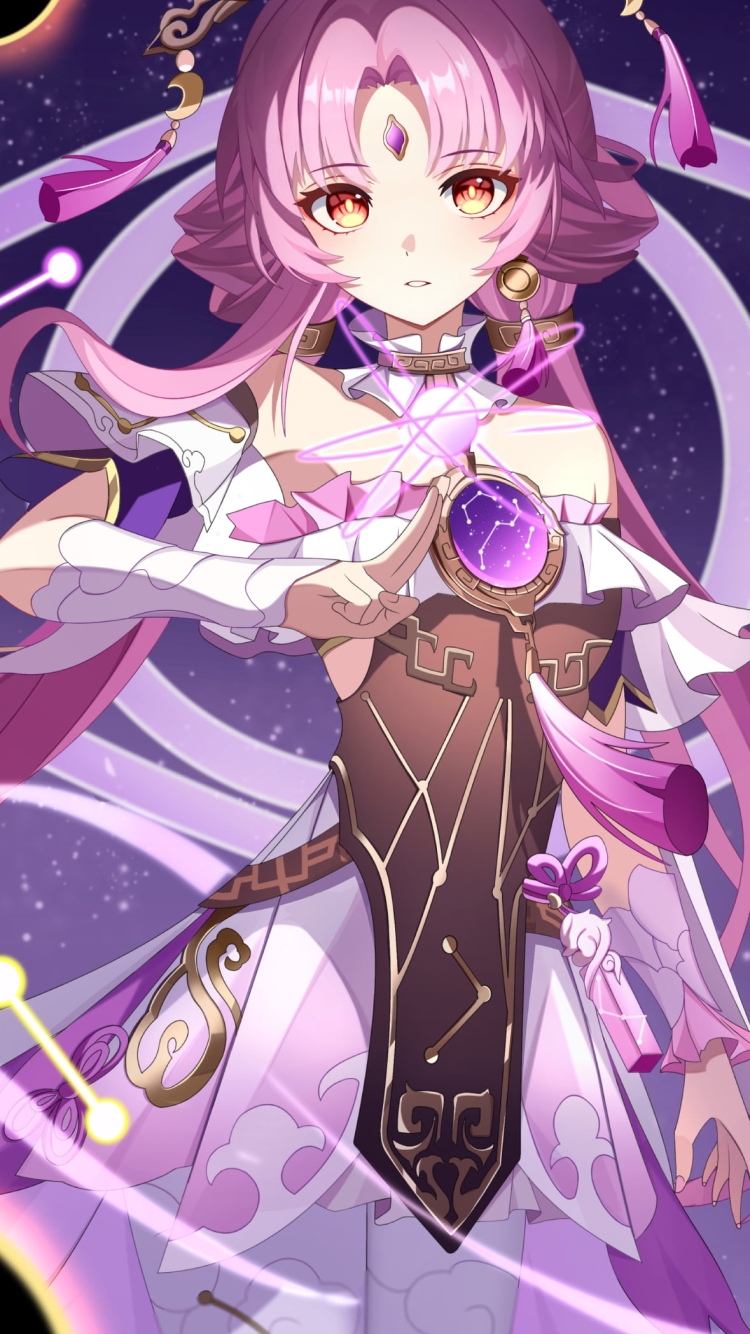 宇宙で魔法を詠唱する符玄 / 崩壊:スターレイルの750 x 1334 / スマホ壁紙