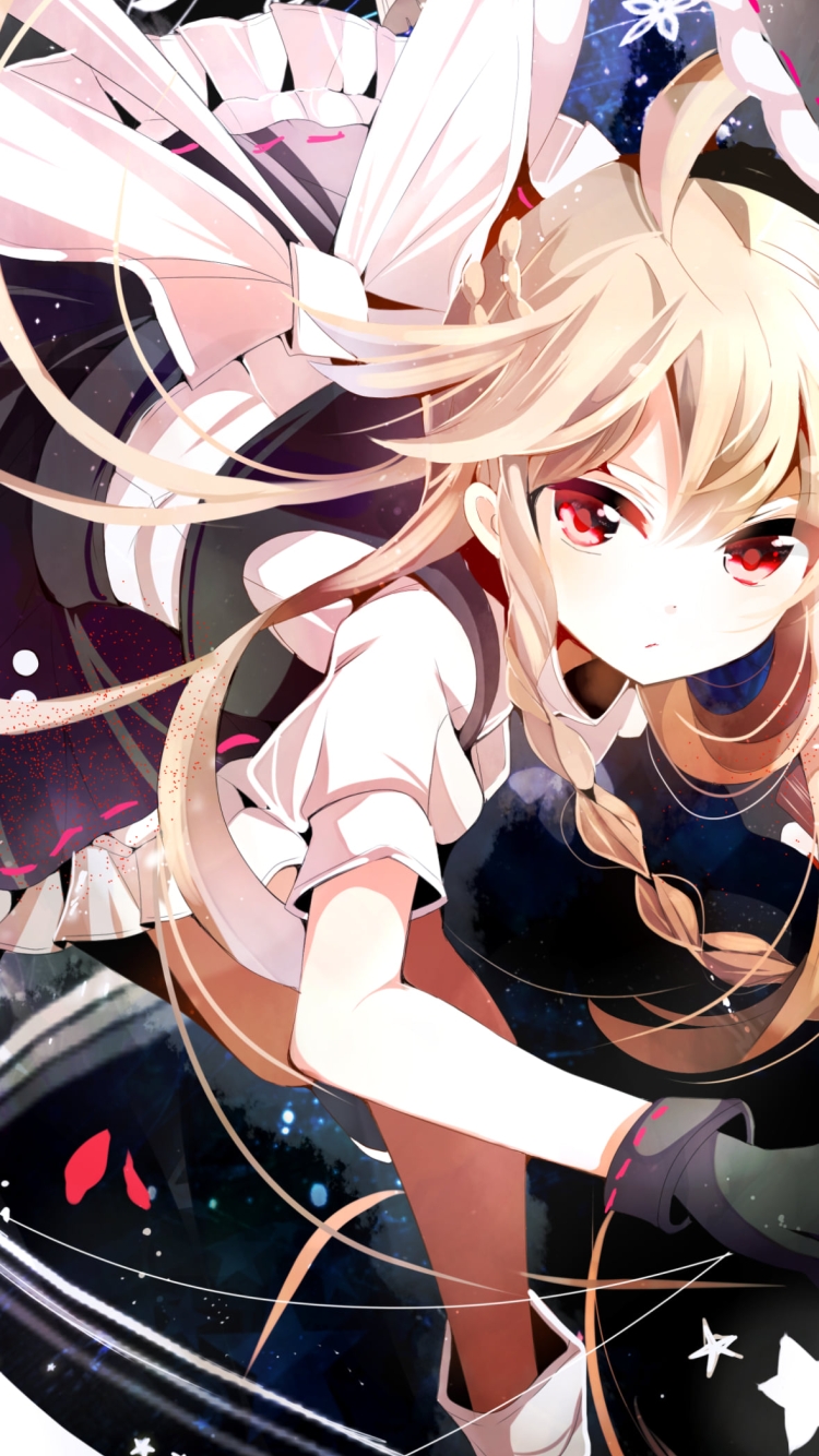 宇宙を駆ける霧雨魔理沙 / 東方の750 x 1334 / スマホ壁紙