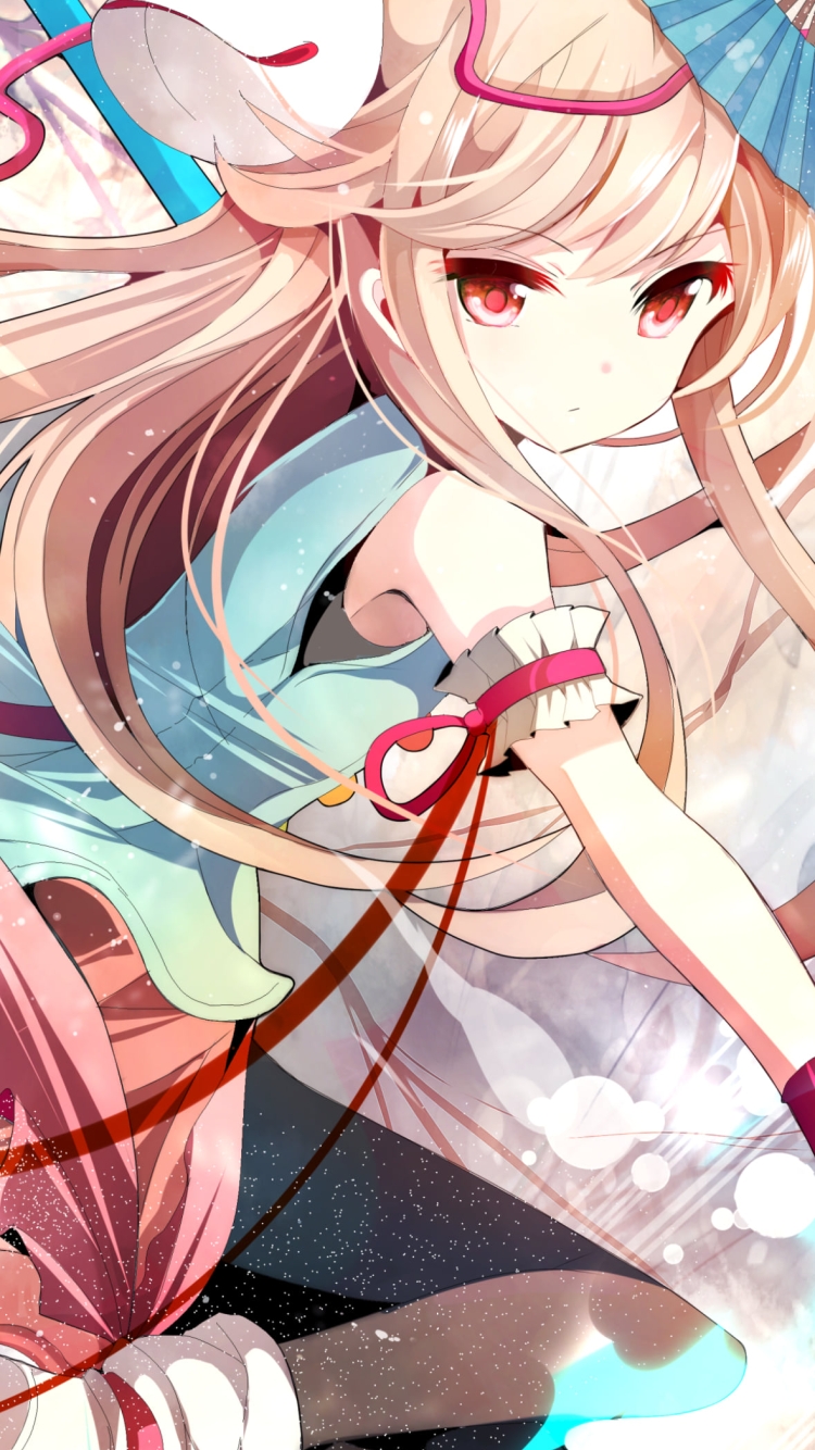 狐の面をつけた可愛い秦こころ / 東方の750 x 1334 / スマホ壁紙
